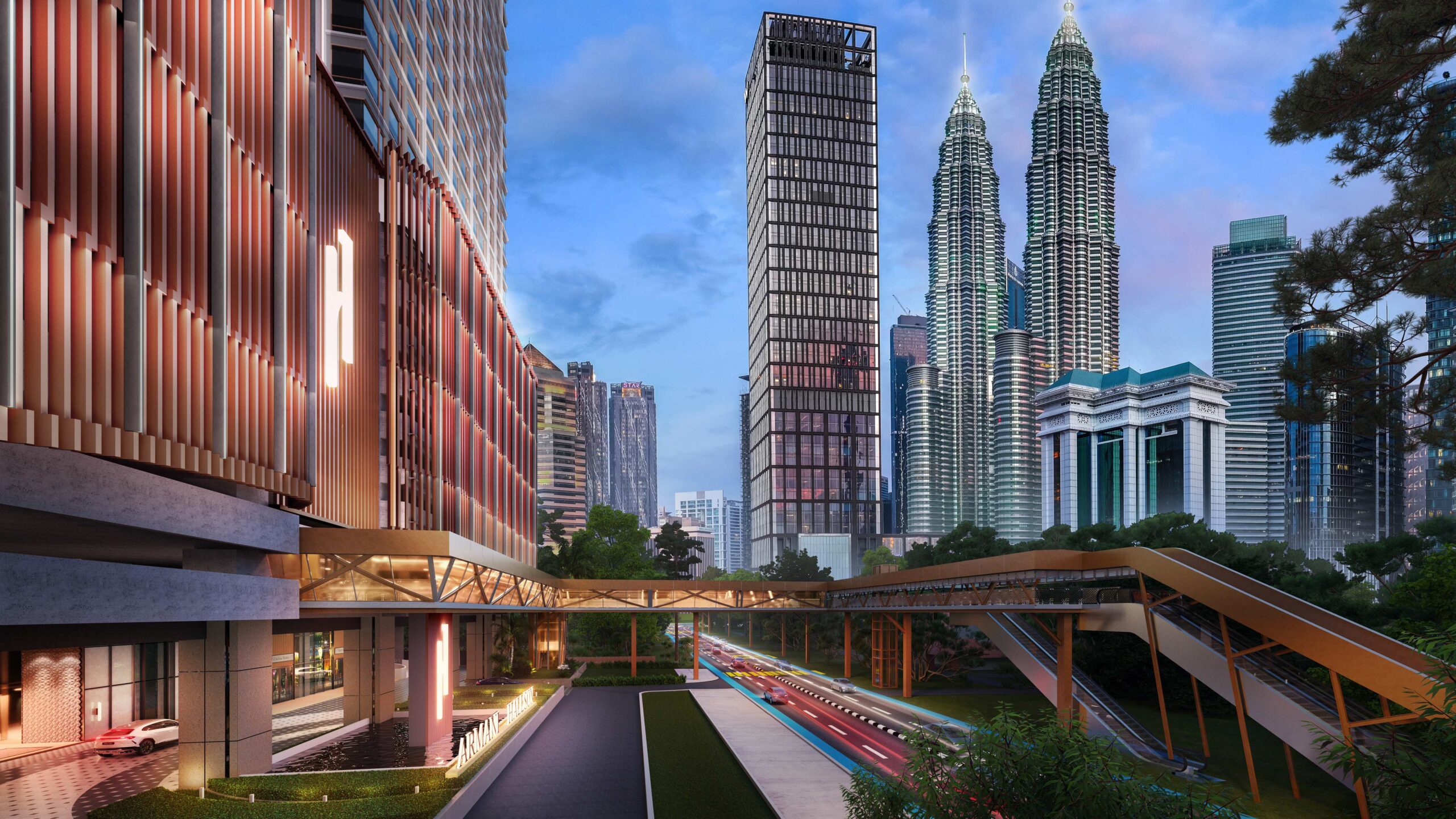Artist’s impression of the Armani Hallson KLCC link walkway